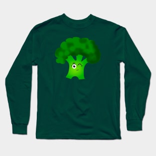 Winking broccoli Long Sleeve T-Shirt